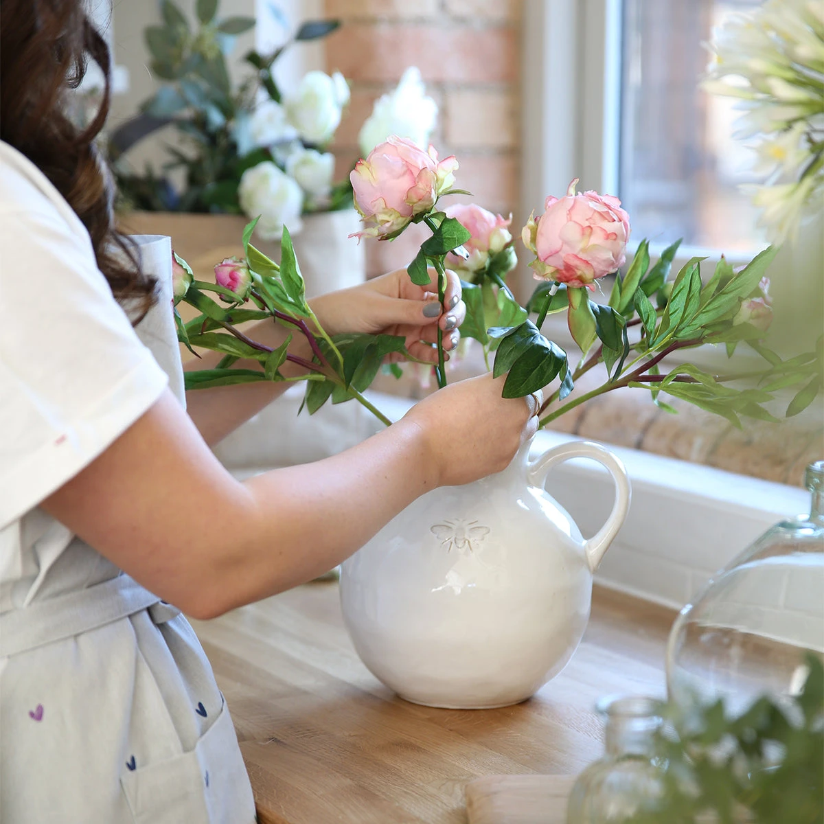 Bees Stoneware Jug Bees Stoneware Jug -Sophie Allport Shop 11459pi hybrid peony bud 45cm lifestyle high res square