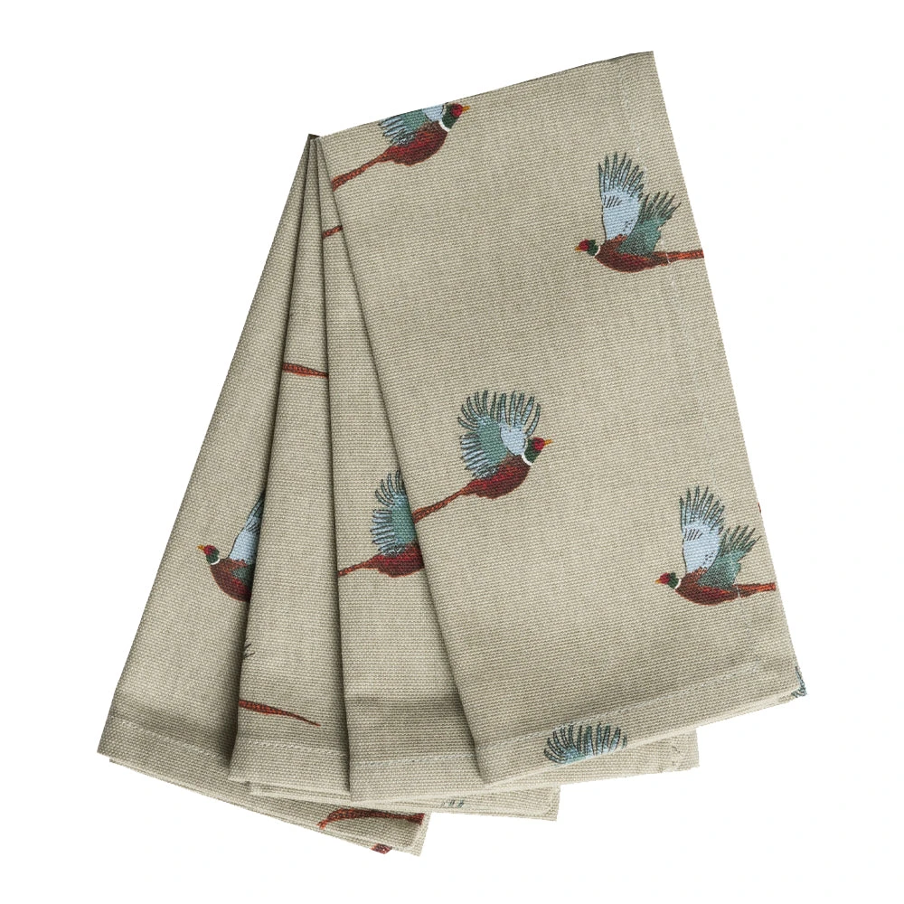 Pheasant Napkins (Set of 4) Pheasant Napkins (Set Of 4) -Sophie Allport Shop ALL19300 Pheasant Napkin Spread Cut Out High Res Square