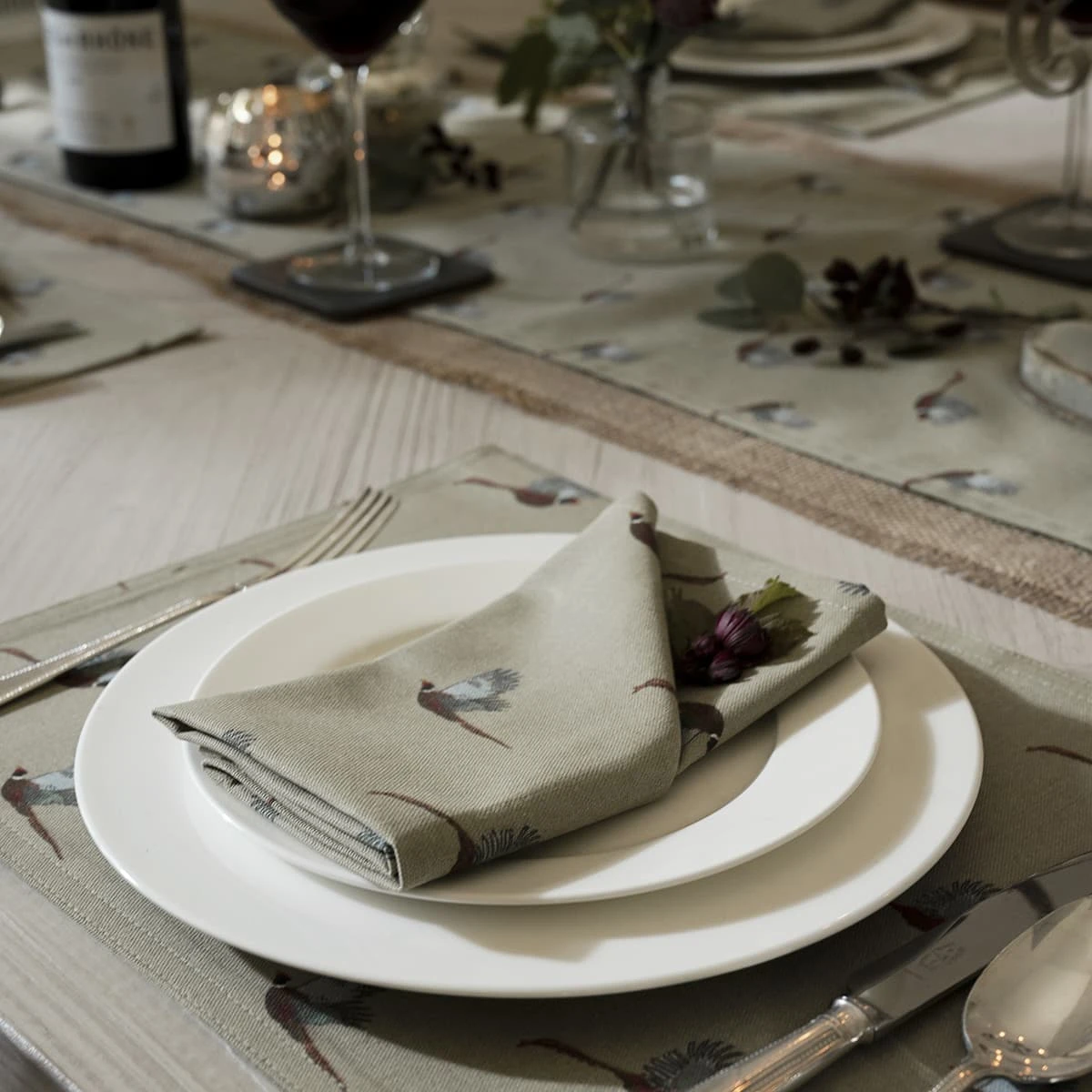 Pheasant Napkins (Set of 4) Pheasant Napkins (Set Of 4) -Sophie Allport Shop AW22 Pheasant Lifestyle Hero8 high res square