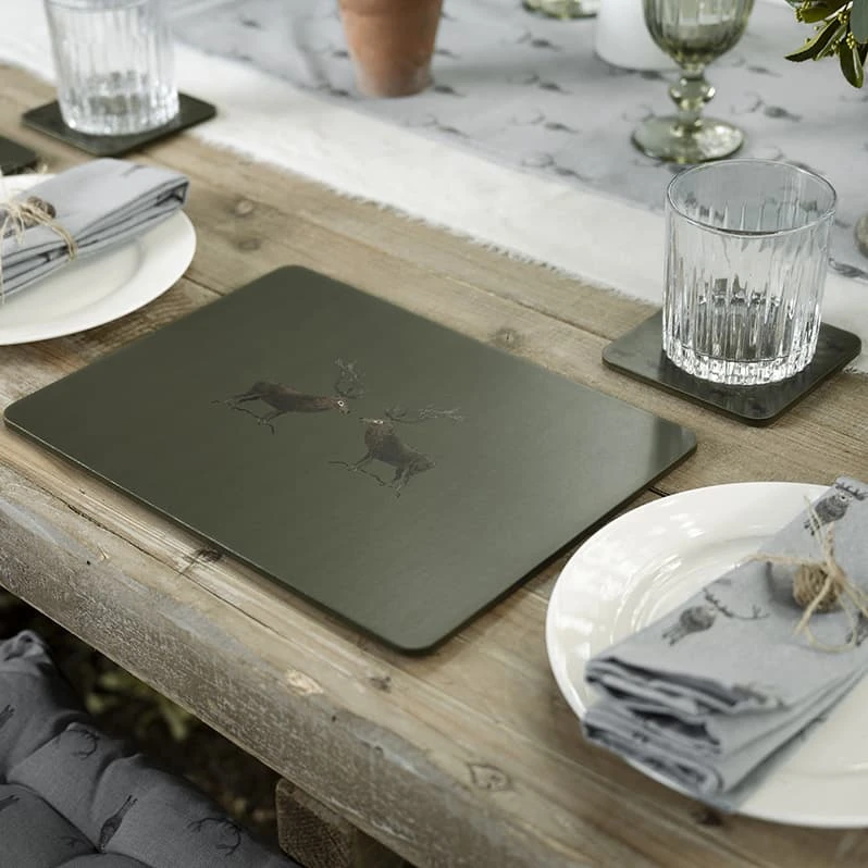 Highland Stag Napkins (Set of 4) Highland Stag Napkins (Set Of 4) -Sophie Allport Shop AW22 pmc2901s placemats HighlandStag Landscape Lifestyle high res square b48d4e36 91da 4202 bedd 35e6253691ae