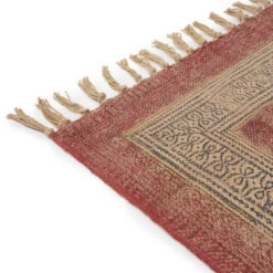 Printed Natural Rug With Pink Edge 5 Printed Natural Rug With Pink Edge -Sophie Allport Shop SS24 6463 00 CUTOUT 2