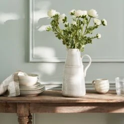 Faux Ranunculus Spray - White