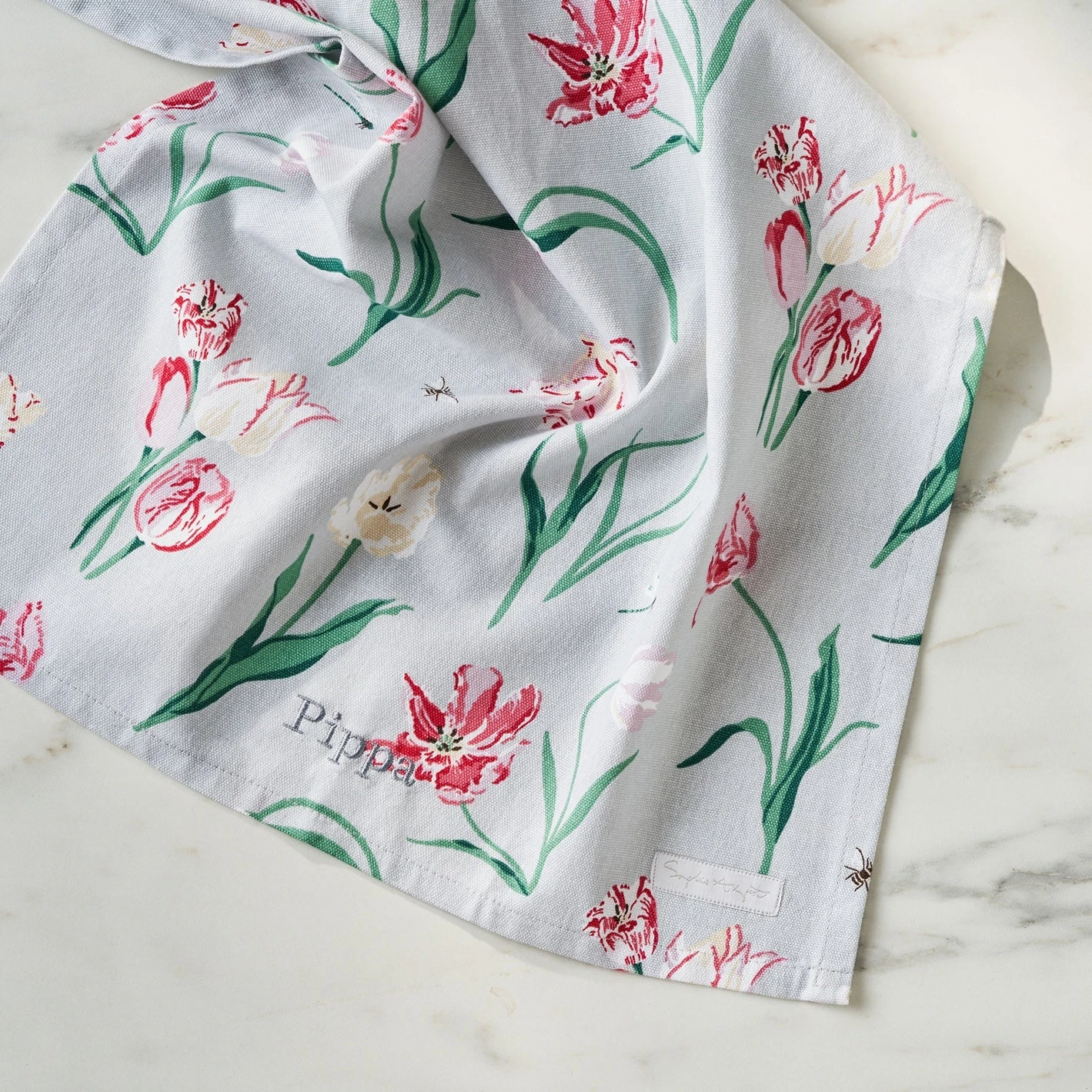 Tulips Tea Towel Tulips Tea Towel -Sophie Allport Shop SS24 ALL115601 DETAIL PERSONALISED