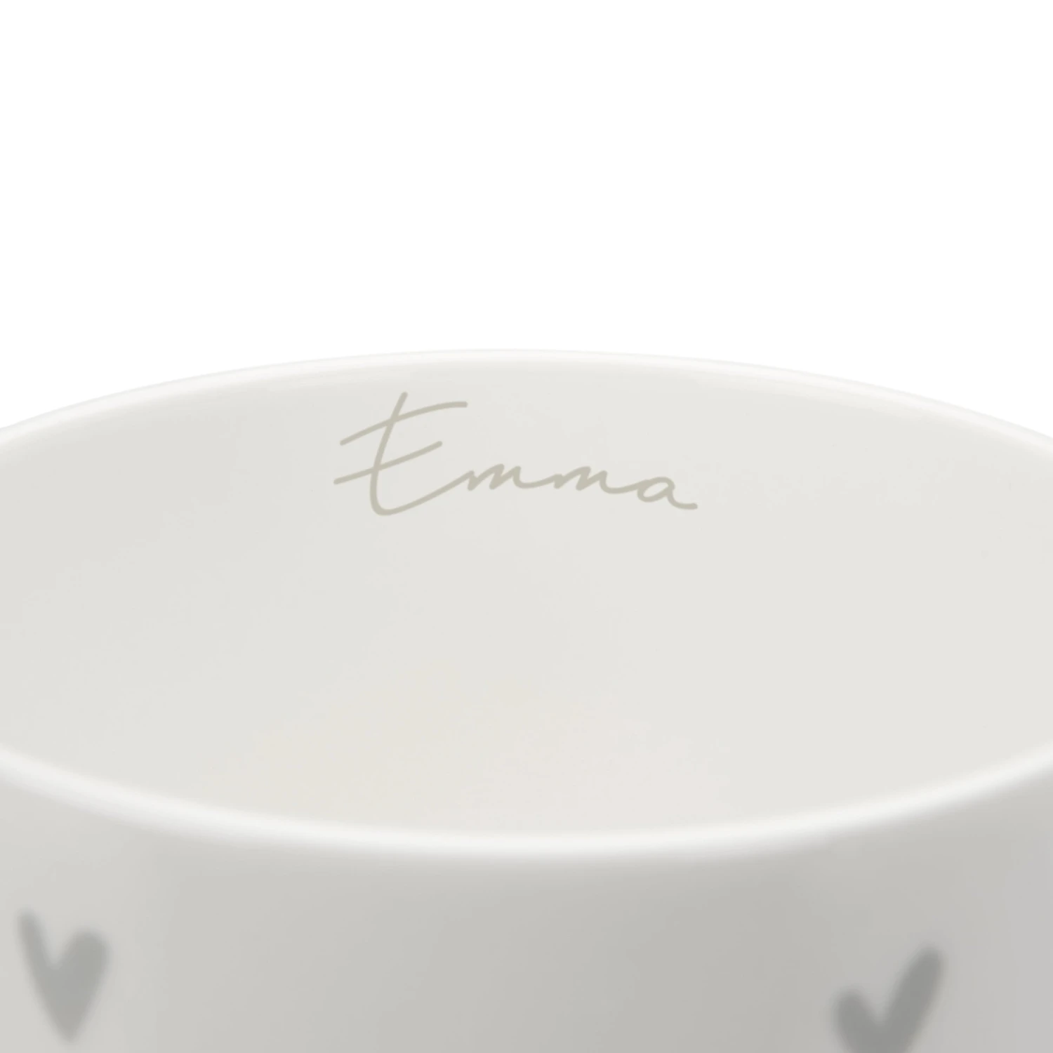 Hearts Grey Mug Hearts Grey Mug -Sophie Allport Shop SS24 BM3404 CUTOUT DETAIL PERSONALISATION
