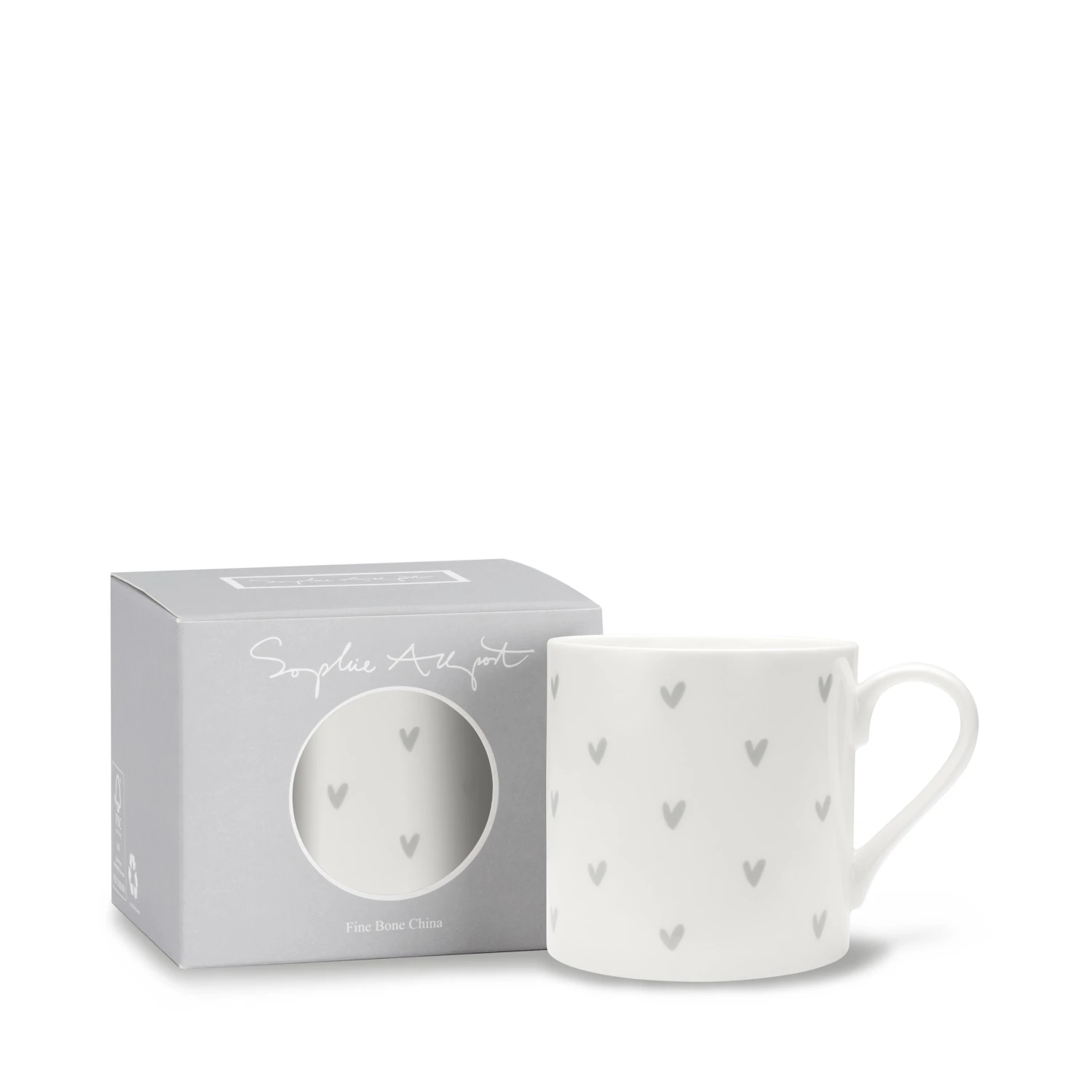 Hearts Grey Mug Hearts Grey Mug -Sophie Allport Shop SS24 IM3405 CUTOUT BOX
