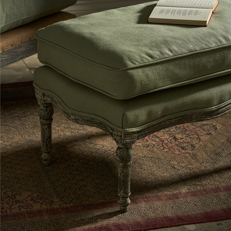 Witham Footstool - Pale Green Witham Footstool - Pale Green -Sophie Allport Shop SS24 SWP21866 DETAIL SQUARE