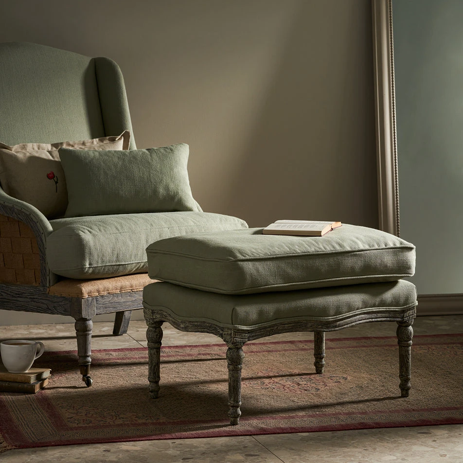 Witham Footstool - Pale Green Witham Footstool - Pale Green -Sophie Allport Shop SS24 SWP21866 SQUARE