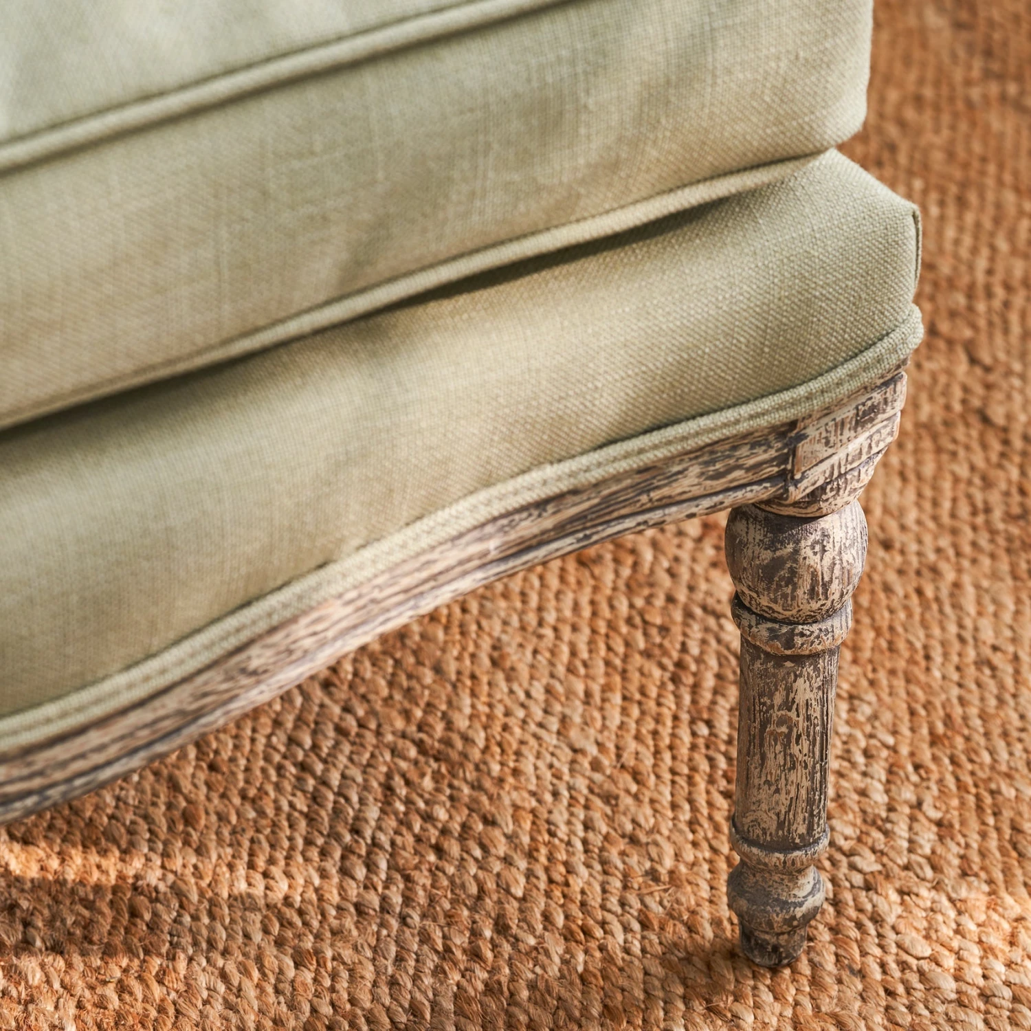 Witham Footstool - Pale Green Witham Footstool - Pale Green -Sophie Allport Shop SS24 WSP21866 DETAIL 1