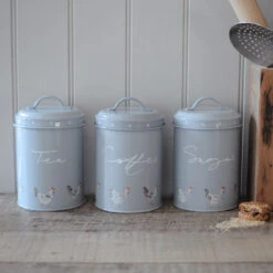 Chicken Sugar Storage Tin 2 Chicken Sugar Storage Tin -Sophie Allport Shop SSTCH03 Chicken Storage Tins Set of 3 Landscape Lifestyle High Res web image 17479254 8b8e 4016 8803 d3643a5b8c98