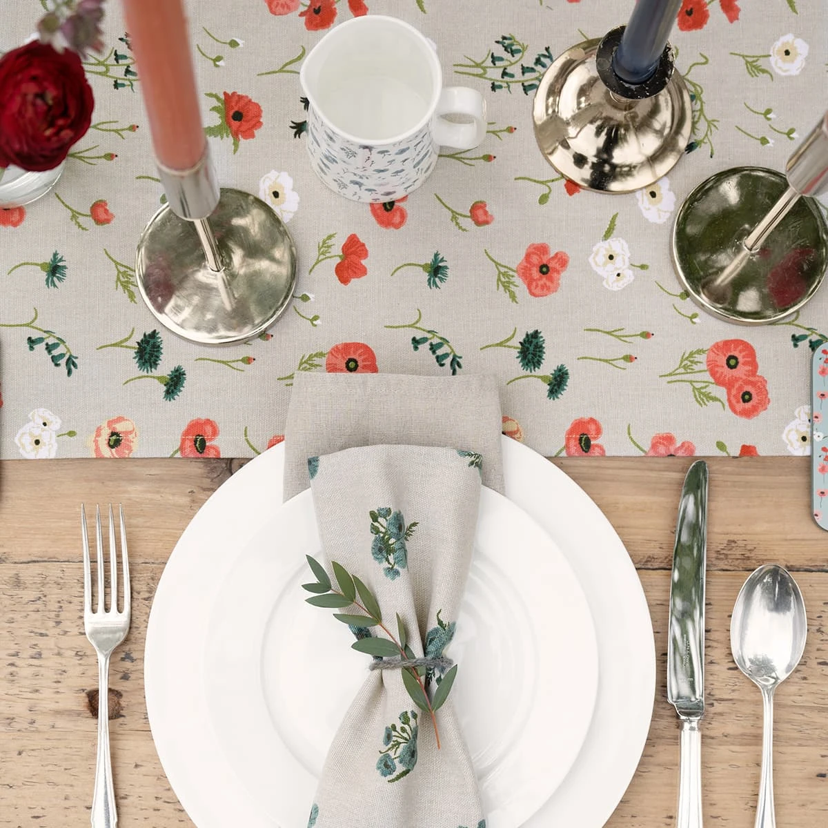 Poppy Meadow Table Runner Poppy Meadow Table Runner -Sophie Allport Shop all103810 all103820 mj10301 poppy meadow portrait lifestyle high res square