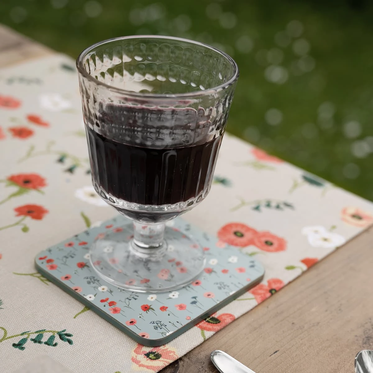 Poppy Meadow Coasters (Set of 4) Poppy Meadow Coasters (Set Of 4) -Sophie Allport Shop all103810 poppy meadow table runner glass outdoor lifestyle high res square