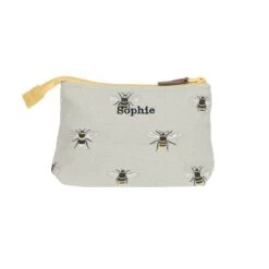 Bees Canvas Makeup Bag 3 Bees Canvas Makeup Bag -Sophie Allport Shop all36510 bees canvas makeup bag personalisation cut out high res square