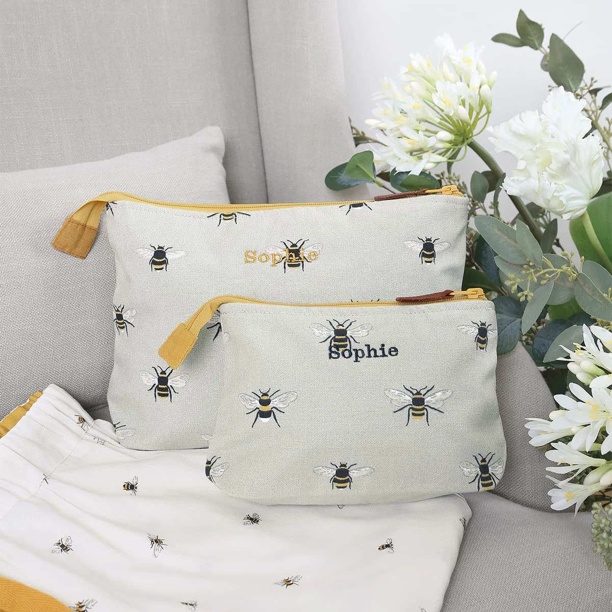 Bees Canvas Makeup Bag Bees Canvas Makeup Bag -Sophie Allport Shop all36515 all36510 bees personalisation canvas wash bag and makeup bag lifestyle high res square 9e671928 01e0 4d40 a5a5 3f70abecaddb