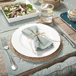 Coastal Birds Fabric Placemats (Set Of 2) -Sophie Allport Shop all65820 all65300 coastal birds fabric placemat and napkins set of 4 lifestyle high res square 92a88a75 ceb6 4966 bdf3 b677ad2b0768