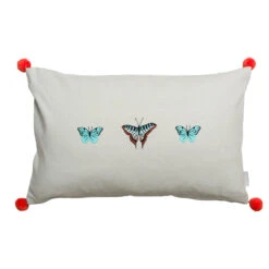 Butterflies Embroidered Cushion