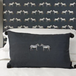 Zebra Fabric By The Metre -Sophie Allport Shop all67000 all67401e zebra zsl fabric by the metre and embroidered cushion lifestyle high res square 2f207c44 96d3 41d7 88d9 24b12ec5905e