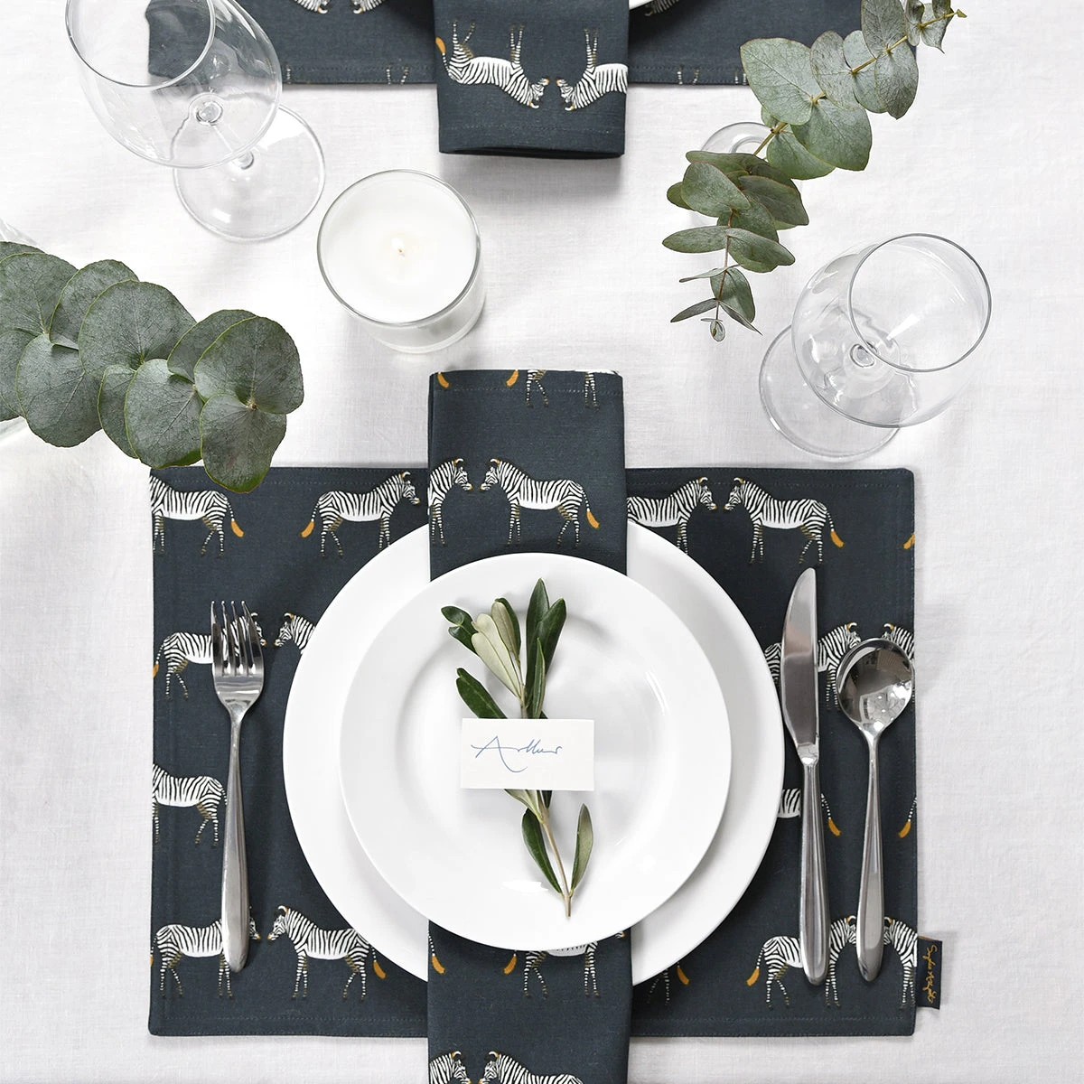 Zebra Napkins (Set of 4) Zebra Napkins (Set Of 4) -Sophie Allport Shop all67820 all67300 zebra zsl fabric placemat and napkins set of 4 lifestyle high res square ec5ede2b 32d3 41a6 918b 7e71f3933f01