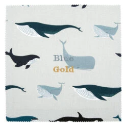 Whales Adult Apron -Sophie Allport Shop all69000 whales fabric swatch cut out personalisation high res square 1