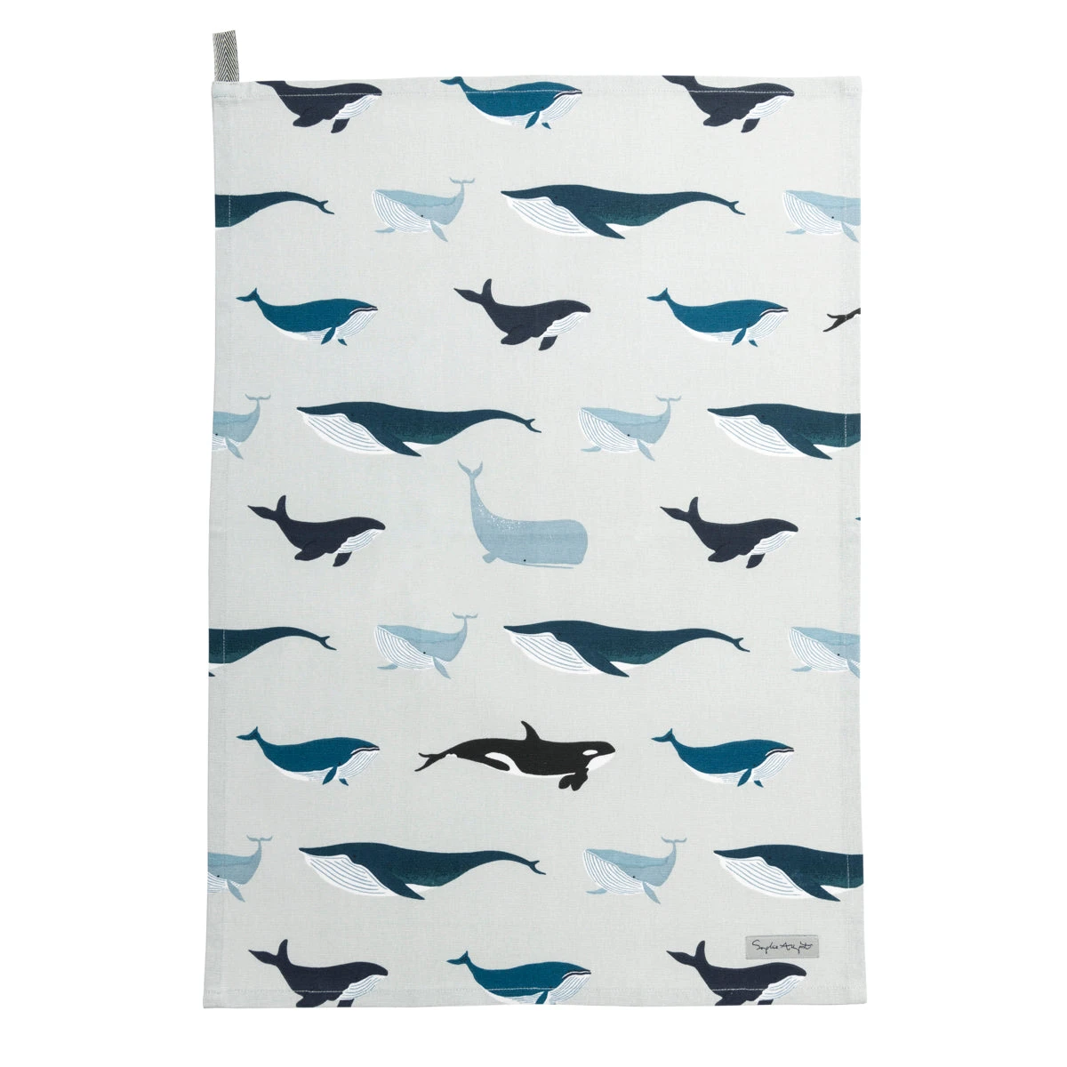 Whales Tea Towel Whales Tea Towel -Sophie Allport Shop all69601 whales tea towel cut out high res square