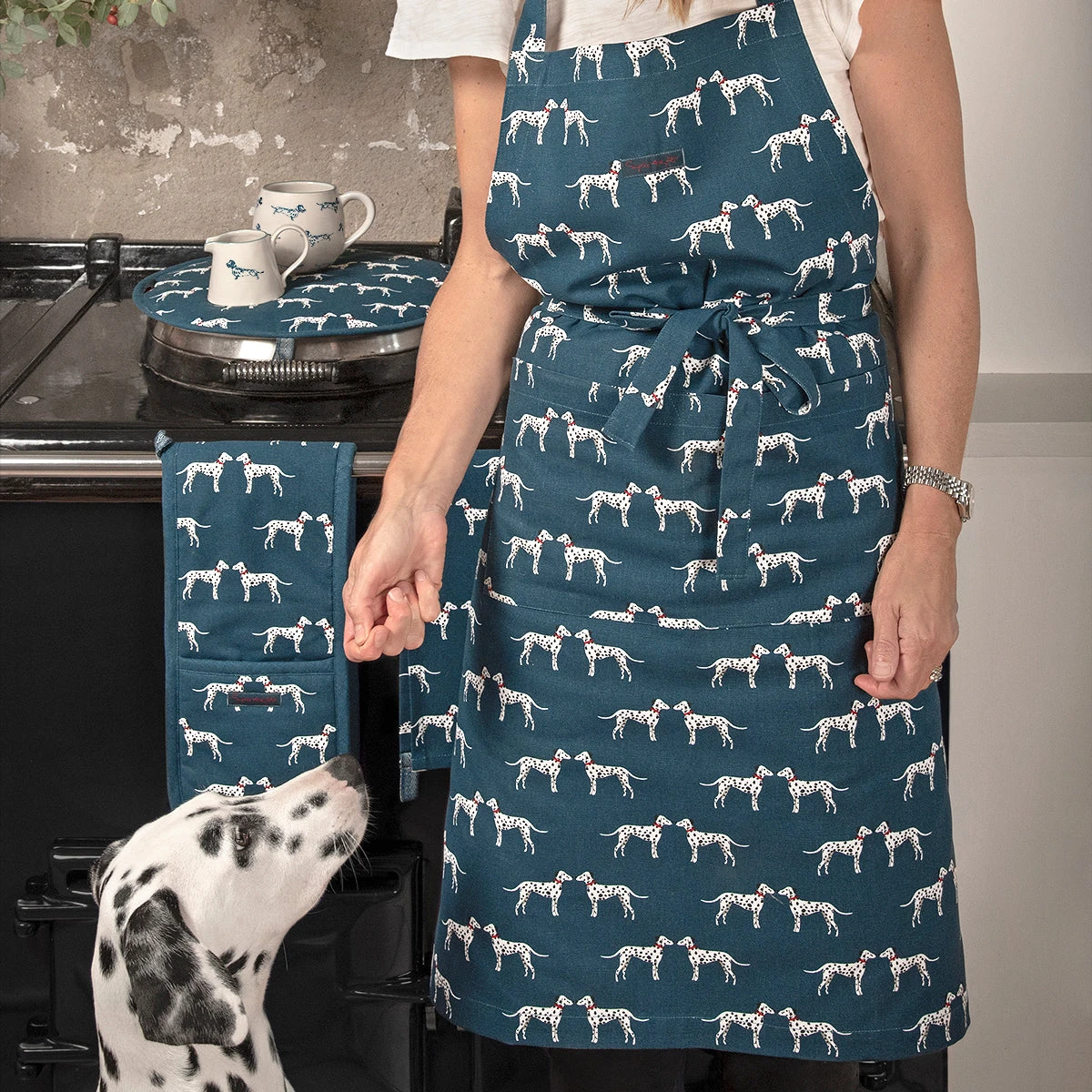 Dalmatian Adult Apron Dalmatian Adult Apron -Sophie Allport Shop all76250 dalmatian adult apron lifestyle high res square