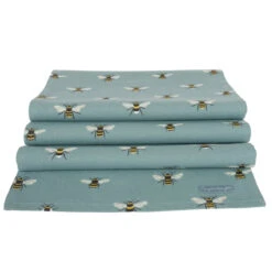 Bees Teal Table Runner