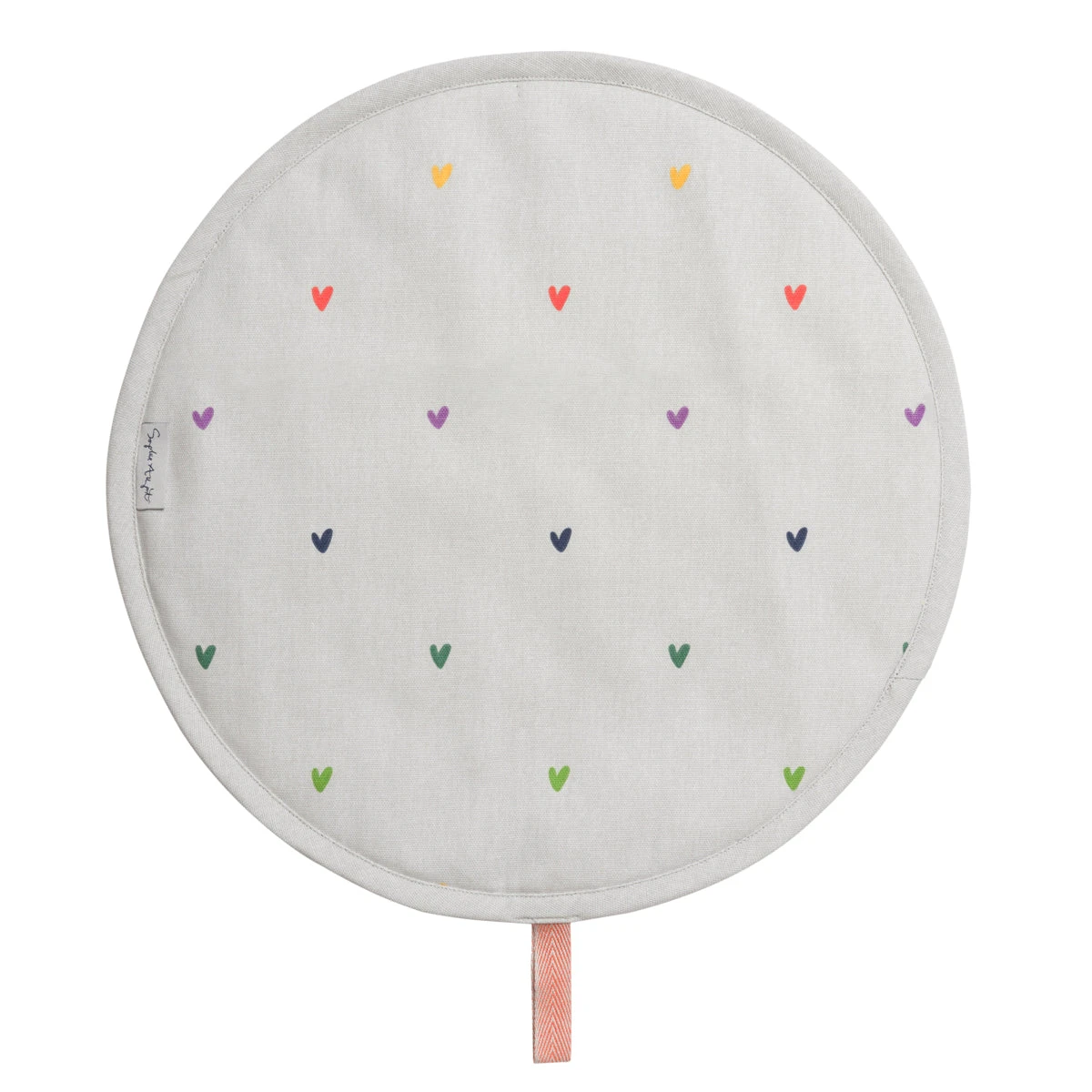 Multicoloured Hearts Circular Hob Cover Multicoloured Hearts Circular Hob Cover -Sophie Allport Shop all81175 hearts multicoloured circular hob cover cut out high res square