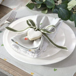 Multicoloured Hearts Napkins (Set Of 4) 2 Multicoloured Hearts Napkins (Set Of 4) -Sophie Allport Shop all81300 all81820 hearts multicoloured napkins set of 4 and fabric placemat lifestyle high res square