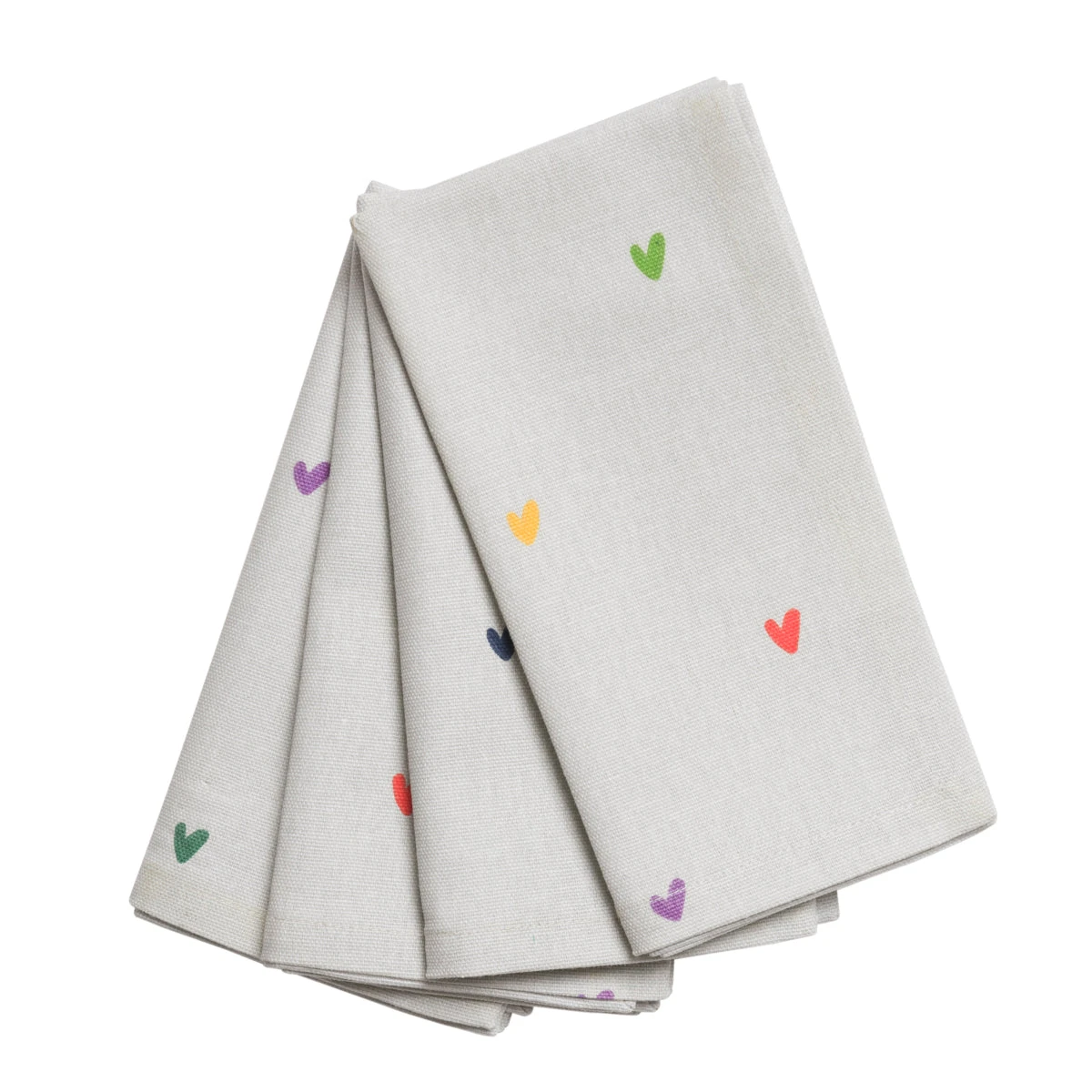 Multicoloured Hearts Napkins (Set of 4) Multicoloured Hearts Napkins (Set Of 4) -Sophie Allport Shop all81300 hearts multicoloured napkins set of 4 cut out high res square