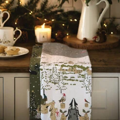 Festive Forest Tea Towel (Set Of 2) -Sophie Allport Shop all84602 festive forest tea towel set of 2 lifestyle high res square