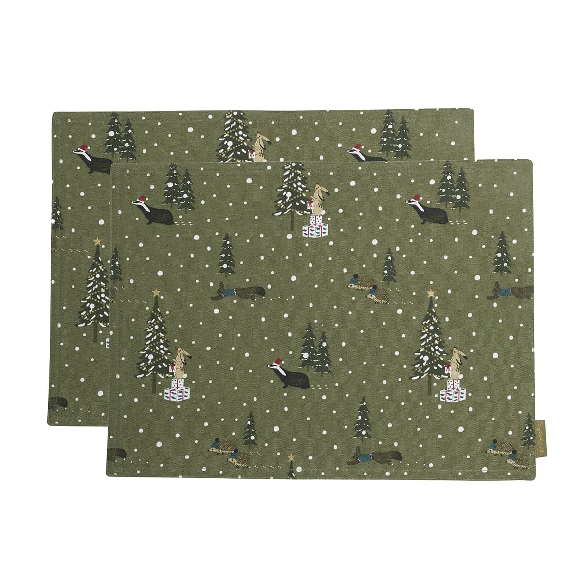 Festive Forest Fabric Placemats (Set of 2) Festive Forest Fabric Placemats (Set Of 2) -Sophie Allport Shop all84820s festive forest fabric placemat set of 2 cut out high res square