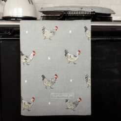 Lay A Little Egg Tea Towel (Set Of 2) 2 Lay A Little Egg Tea Towel (Set Of 2) -Sophie Allport Shop all8601 chicken tea towel lifestyle web