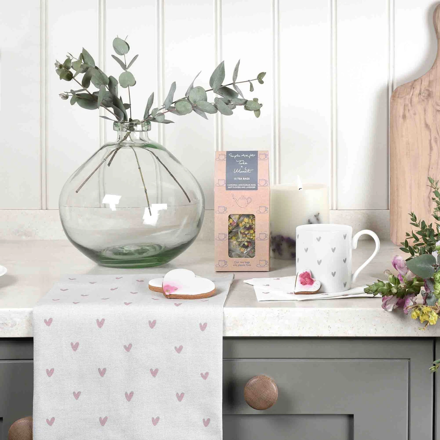 Hearts Grey Mug Hearts Grey Mug -Sophie Allport Shop bm3404 all34602 hearts standard mug and tea towel set of 2 lifestyle high res d796d4b1 da78 4057 9669 ae989bdec0b7