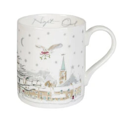Night Owl Village Scene Mug -Sophie Allport Shop bm3903 night owl village scene standard mug cut out web 2