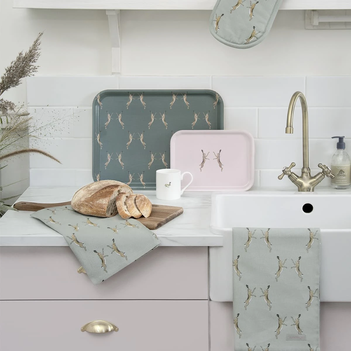 Boxing Hares Serving Tray - Large Boxing Hares Serving Tray - Large -Sophie Allport Shop boxing hares fabric collection kitchen lifestyle high res square 2a69fe30 0bea 4c46 9dd1 d5966a9fb517