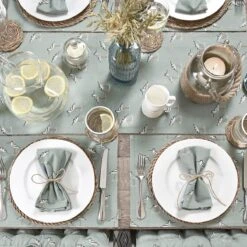 Coastal Birds Fabric Placemats (Set Of 2) -Sophie Allport Shop coastal birds table top collection lifestyle 3 high res square