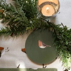 Robin Circular Coasters (Set Of 4) 1 Robin Circular Coasters (Set Of 4) -Sophie Allport Shop coc10101 robin coaster top down landscape lifestyle high res square