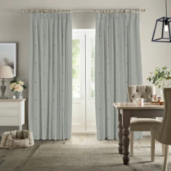 Bees Pale Slate Made To Measure Curtains