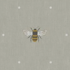 Bees Soft Linen Made To Measure Curtains -Sophie Allport Shop crt36slm2m bees soft linen artwork made to measure curtains swatch high res square