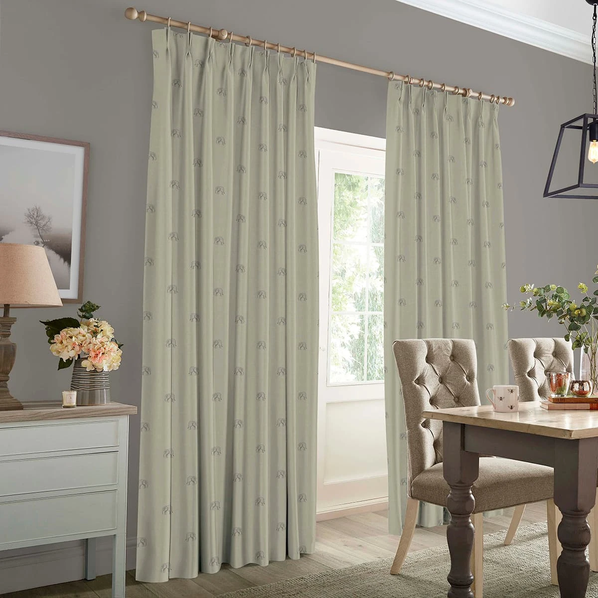 Elephant Linen Made to Measure Curtains Elephant Linen Made To Measure Curtains -Sophie Allport Shop crt54lm2m elephant linen artwork made to measure curtains lifestyle high res square