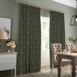 Foxes Forest Green Made To Measure Curtains 2 Foxes Forest Green Made To Measure Curtains -Sophie Allport Shop crt63fgm2m foxes forest green made to measure curtains lifestyle high res square
