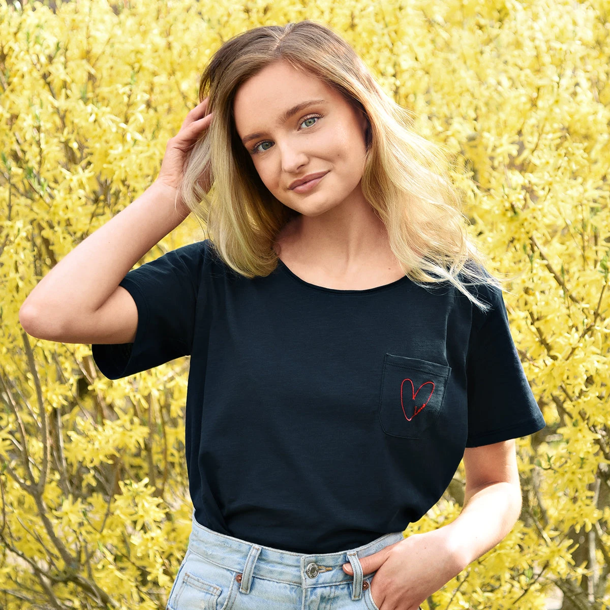 Hearts Ladies T-Shirt Hearts Ladies T-Shirt -Sophie Allport Shop ctt0134m hearts ladies t shirt medium 2 lifestyle high res square