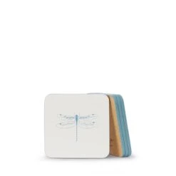 Dragonfly White Coasters (Set Of 4) -Sophie Allport Shop dragonfly coasters cutout coc10901 ss23 high res square