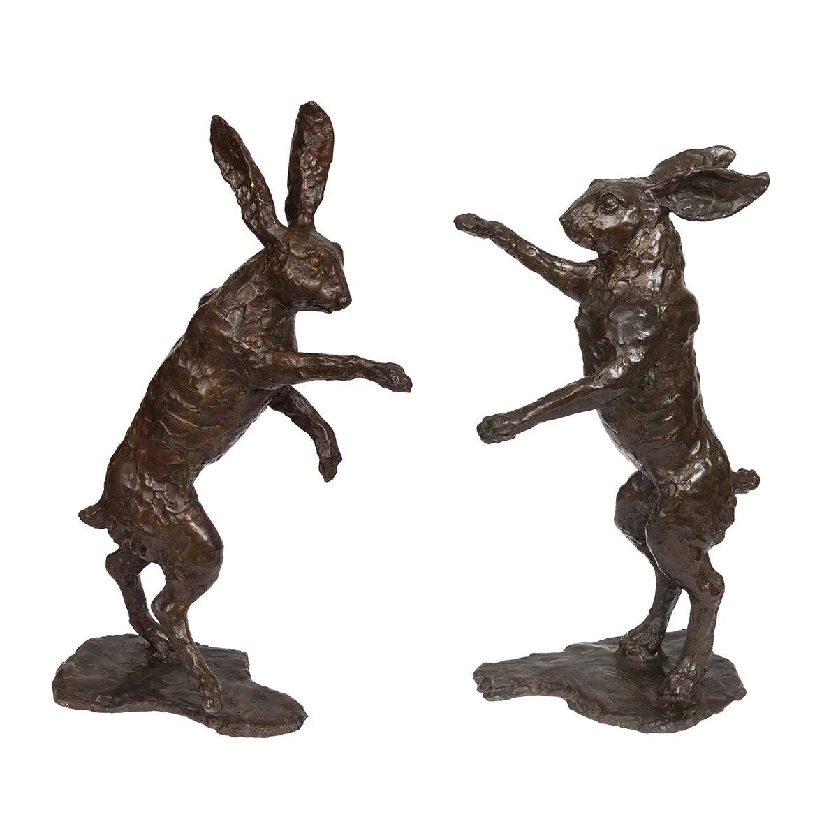 Pair Of Boxing Hares Bronze Sculpture Pair Of Boxing Hares Bronze Sculpture -Sophie Allport Shop esbbh01 bronze boxing hares cut out high res squarae