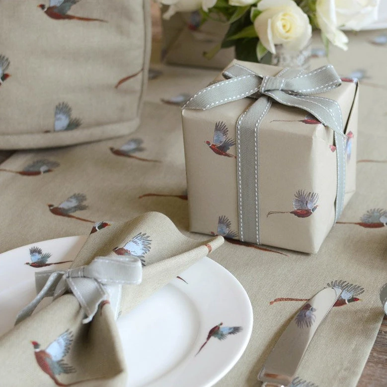 Pheasant Napkins (Set of 4) Pheasant Napkins (Set Of 4) -Sophie Allport Shop fw19001 pheasant gift wrap lifestyle high res 2 web image 1c1b1972 2e88 4f16 bc1b c958321dfc3d