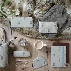 Highland Stag A5 Fabric Notebook 2 Highland Stag A5 Fabric Notebook -Sophie Allport Shop highland stag oilcloth collection lifestyle web 1a