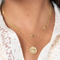 Bees Gold Plated Pendant Necklace -Sophie Allport Shop jnlgp3601p jnlgp3601c bees necklace pendant and charm necklace gold plated modelled cut out high res square 8633a843 58ae 44cf 9d99 9c32c8b5fb35