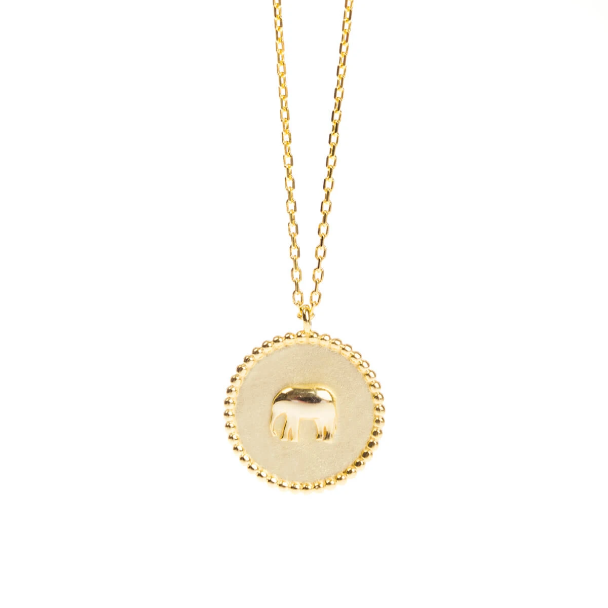 Elephant Gold Plated Pendant Necklace Elephant Gold Plated Pendant Necklace -Sophie Allport Shop jnlgp5402p elephant zsl necklace pendant gold plated cut out high res square