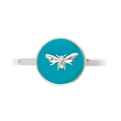 Bees Sterling Silver Enamel Ring