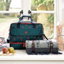 Lobster Woven Picnic Blanket 2 Lobster Woven Picnic Blanket -Sophie Allport Shop kpb68145 lobster knitted picnic blanket lifestyle high res square