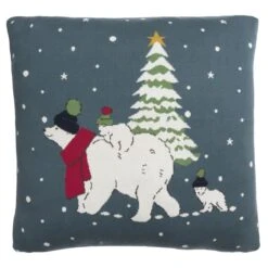 Snow Season Knitted Statement Cushion -Sophie Allport Shop ksc100055 snow season statement cushion knitted 50 x 50 cut out high res square